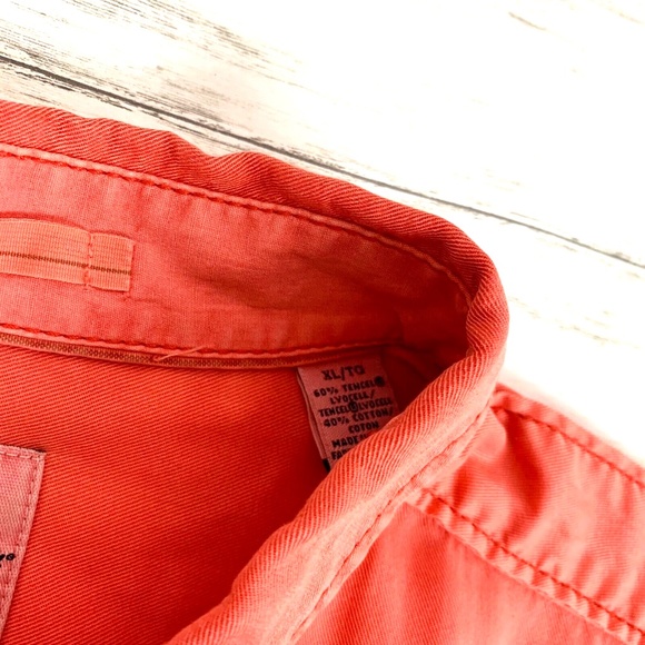 Tommy Bahama Jeans Island Crafted Mens Short Sleeve Button Front Shirt Orange XL - Picture 6 of 7